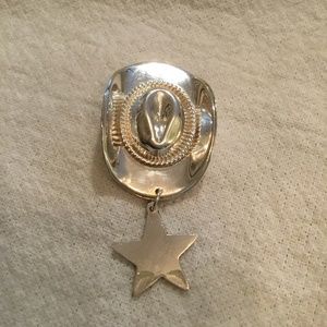Cowboy Hat Pin Mexican Sterling Silver